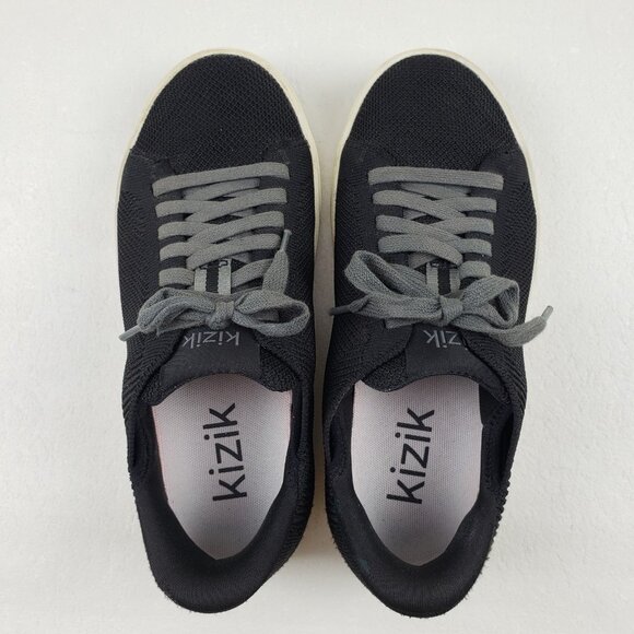 Kizik Irvine Knit Sneaker Women 6.5 Black Hands Free Casual Slip On Lace Up Shoe - Picture 8 of 12